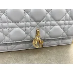 Powder Blue Cannage Top-Handle Bag