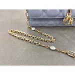 Powder Blue Cannage Top-Handle Bag