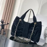 Quilted-Velvet-Hobo-Tote-Black