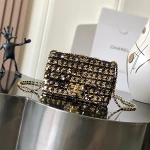 Sequin-Mini-Flap-Navy-Gold