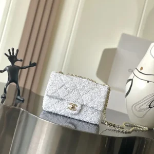 Sequin-Mini-Flap-White-Silver