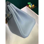 Sky Blue Structured Top-Handle Tote