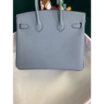 Sky Blue Structured Top-Handle Tote