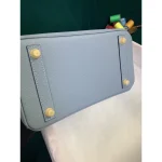 Sky Blue Structured Top-Handle Tote