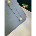 Sky Blue Structured Top-Handle Tote