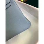 Sky Blue Structured Top-Handle Tote