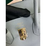 Sky Blue Structured Top-Handle Tote