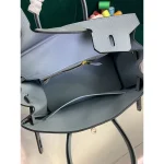 Sky Blue Structured Top-Handle Tote