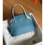 Sky Blue Top-Handle Bag with Twilly
