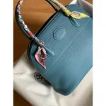 Sky Blue Top-Handle Bag with Twilly