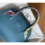 Sky Blue Top-Handle Bag with Twilly