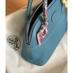 Sky Blue Top-Handle Bag with Twilly