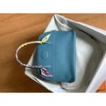 Sky Blue Top-Handle Bag with Twilly