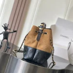 Suede-Leather-Colorblock-Hobo-Brown