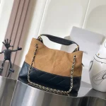 Suede-Leather-Colorblock-Hobo-Brown