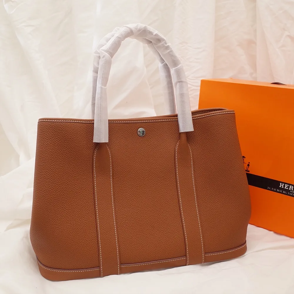Tan Leather Garden Tote