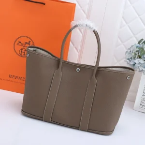 Taupe Leather Garden Tote