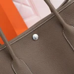 Taupe Leather Garden Tote