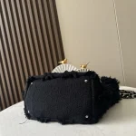 Tweed-Fringe-Chain-Hobo-Black