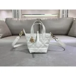 White Cannage Small Tote