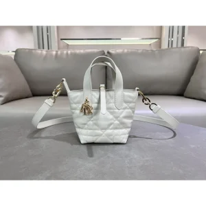 White Cannage Small Tote