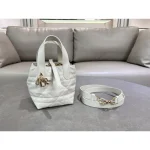 White Cannage Small Tote