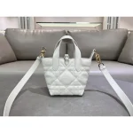 White Cannage Small Tote