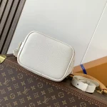 White Embossed Small Bucket Bag