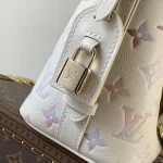 White Embossed Small Bucket Bag