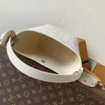 White Embossed Small Bucket Bag