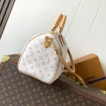 White Floral Pink-Trim Handbag