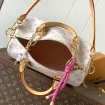 White Floral Pink-Trim Handbag