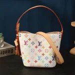 White Multicolor Monogram Bucket Bag
