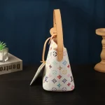 White Multicolor Monogram Bucket Bag