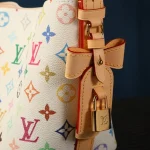 White Multicolor Monogram Bucket Bag