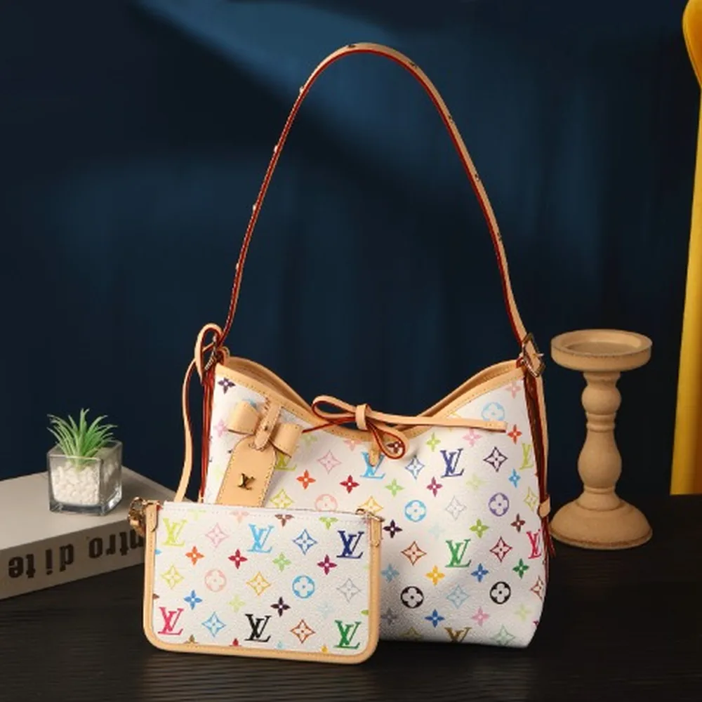 White Multicolor Monogram Hobo