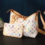White Multicolor Monogram Hobo