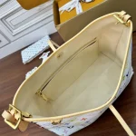 White Multicolor Monogram Shoulder Bag with Pouch