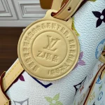 White Multicolor Monogram Shoulder Bag with Pouch