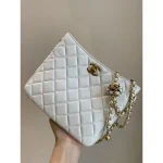 White Quilted Chain Shoulder Bag