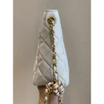 White Quilted Chain Shoulder Bag