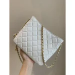 White Quilted Chain Shoulder Bag