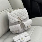 White Quilted Flap Bag