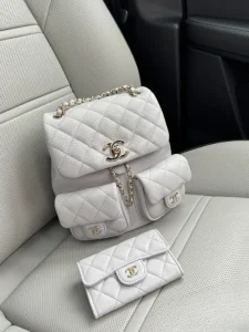 White Quilted Flap Bag