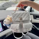 White Quilted Flap Bag