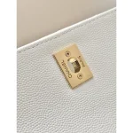White Quilted Top-Handle Flap Bag
