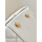 White Quilted Top-Handle Flap Bag