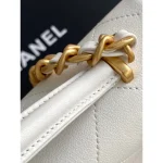 White Top-Handle Flap Bag
