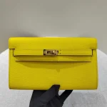 Yellow Leather Long Wallet