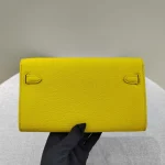 Yellow Leather Long Wallet